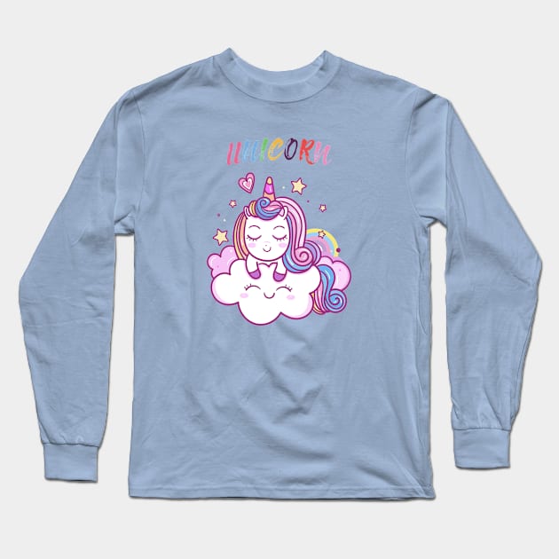 Unicorn Lover Long Sleeve T-Shirt by JeffDesign